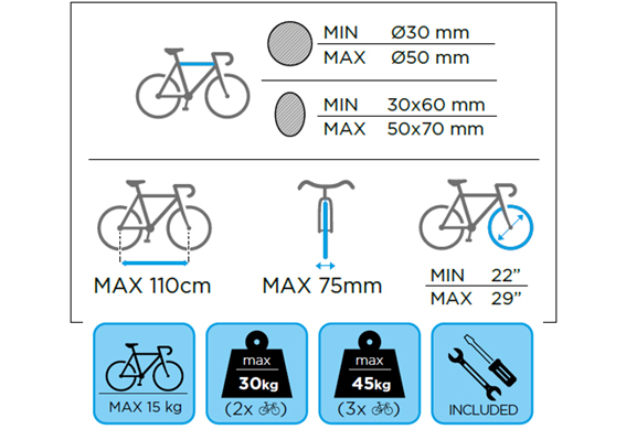 ▷ Porta Bicicletas de Coche Portón Trasero Menabo Logic 3 Bicicletas